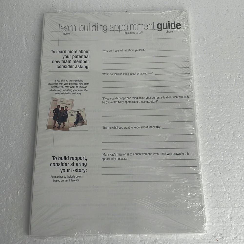Mary Kay team building appointment guide consultant